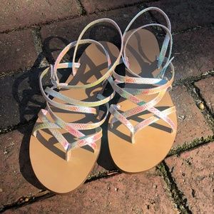 J.Crew Clara Iridescent Sandals NIB sz 9